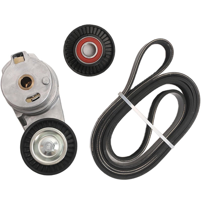 JAVOUKA 38323 Serpentine Belt Drive Component Kit  Fit for Dodge Ram 1500 2500 2009-2010  Fit for Ram 1500 2500 3500 2011-2018  V8 5.7L  Belt Tensioner Idler Pulley Kit# 4861660AA 38018 6PK2020 - Image 1